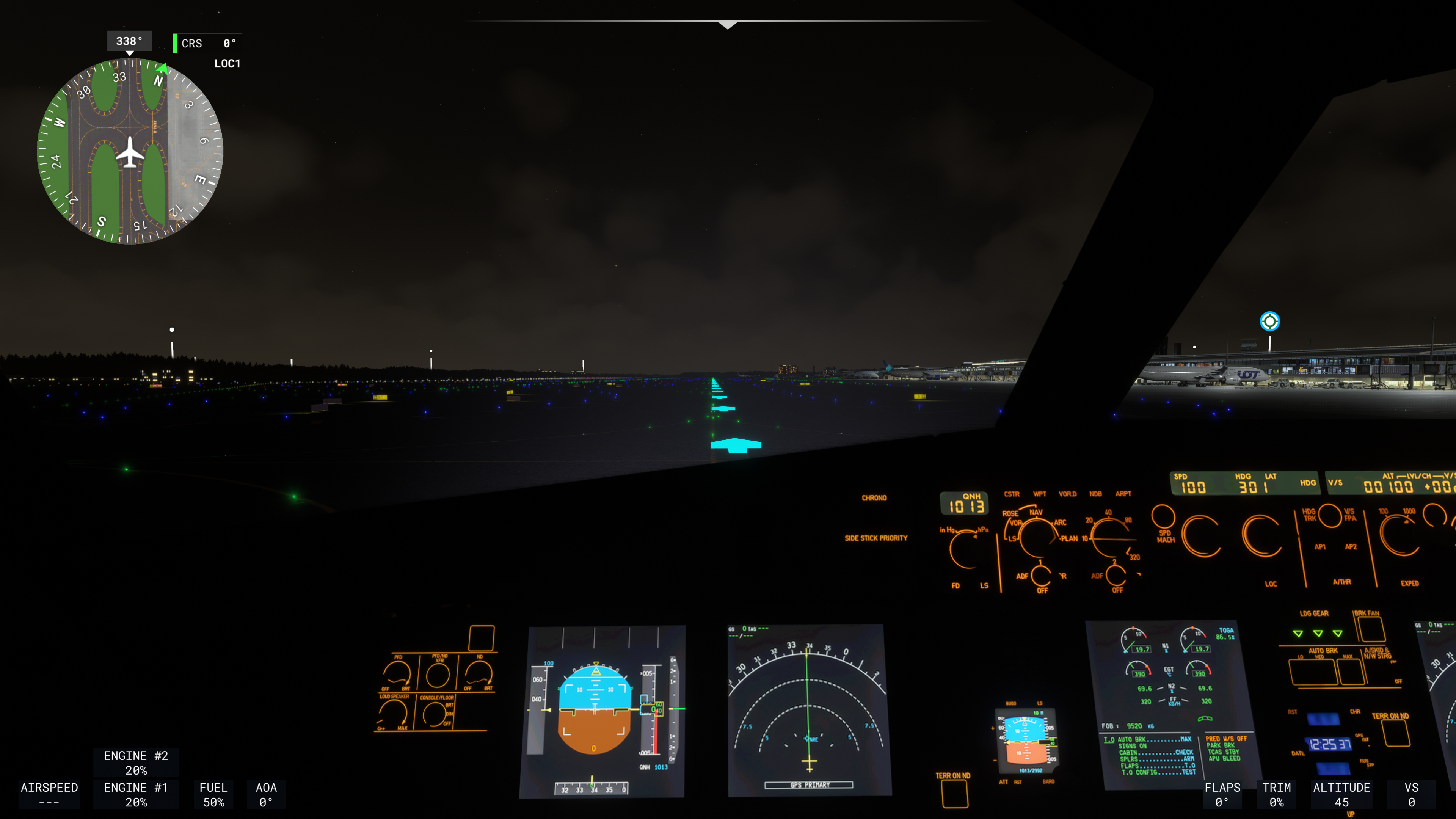 In-game arrow guidance in cockpit view